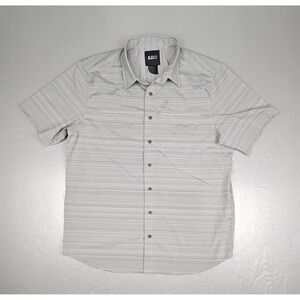 511 Tactical Snap Button Shirt Mens Medium Short Sleeve Gray Striped Casual